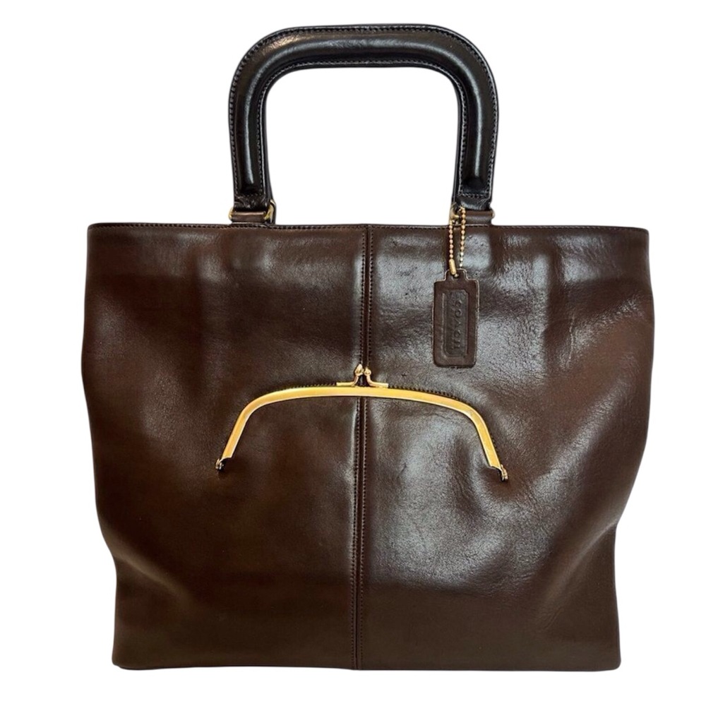 Coach Brown Watermelon Tote Bag Vintage Leather Pre-Creed 1973-1975